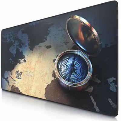 Image de CSL Gaming Tapis de souris XXL, 900 x 400 x 3 mm, Sous-mains de bureau, lavable, dos antidérapant, vitesse & précision, Compass