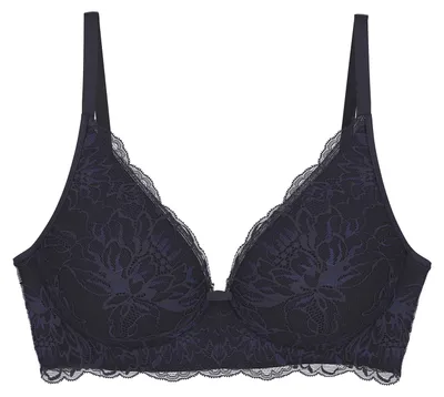 Produktbild von Triumph Amourette Charm T, Grau, Wirefree, Muster, Ink Gray, Weiblich, Blumenmuster