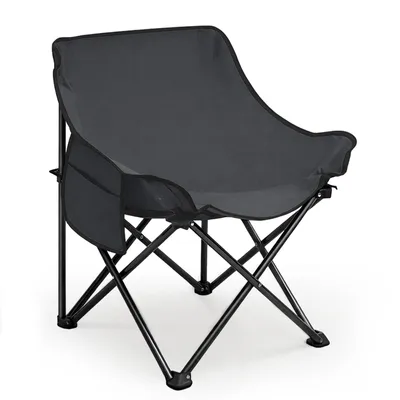Produktbild von SUNULA Campingstuhl Faltbar 100 kg, Camping Klappstuhl Wandern, Faltstuhl mit Seitentasche, Anthrazit