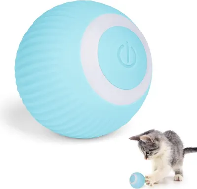 Produktbild von Interaktive Katzenspielzeugbälle, USB-wiederaufladbarer elektrischer Katzenball, Katzenspielzeug für Kätzchen, piepsende Bälle, Unterhaltungsbälle für Haustiere, 4,3 cm (Blau),blue