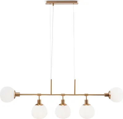 Produktbild von Maytoni Erich Pendelleuchte, Hängeleuchte 5x E14 Messing Weiss Glas