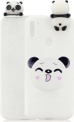 Produktbild von Für Samsung A11 TPU Back Cover 3D Cartoon Malerei Soft Mobile Telefon Fall Shell Smiley panda