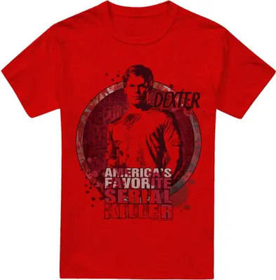 Image de Dexter - "America's Favorite" T-Shirt für Herren/Damen Uni TV15336 (M) (Rot)