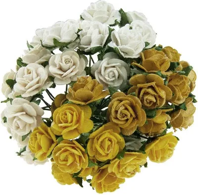 Produktbild von ROSEN Geöffnete 25 mm 50 Stk. Scrapbooking Maulbeerpapier Blumen Flowers, mix 2