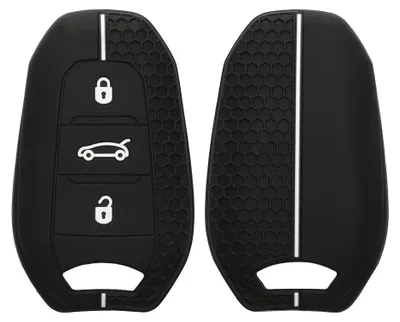 Produktbild von kwmobile Schlüsselhülle für Peugeot Citroen 3-Tasten Smartkey Autoschlüssel (nur Keyless Go) Hülle - Autoschlüssel Schlüssel Hülle aus Silikon -