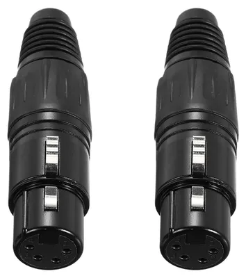 Immagine prodotto di 2 connettori XLR femmina a 4 poli, connettori per cavi audio, accessori per microfoni