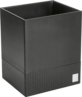 Prullenbak Lederlook mit Flechtreliëf, 25x30x21 cm