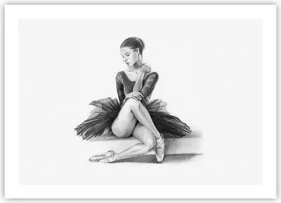 Produktbild von Poster - Poster ohne Rahmen - Ballerina Zeichnung Bleistift - 70x50 cm - Wand Bild - Wanddeko - Wandbilder - Kunstposter - Wandposter - Bilder - Kunstdruck - Wanddekoration - P2XAA70x50-4496