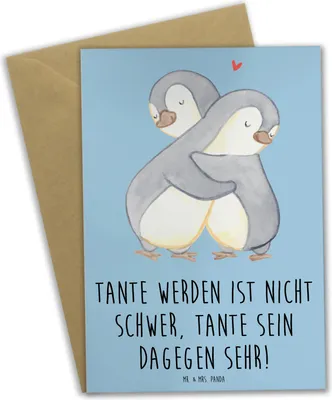 Produktbild von Mr. & Mrs. Panda babykarte Tolle Tante - Blau Pastell - Geschenk, Geschenke, Grußkarte, Neffe, einladungskarten, Liebe, Grußkarten, hochzeitskarten, weihnachtskarten