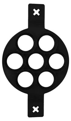 Image de Moules en silicone antiadhésifs noirs pour œufs et crêpes, avec poignées, pour la pâtisserie maison