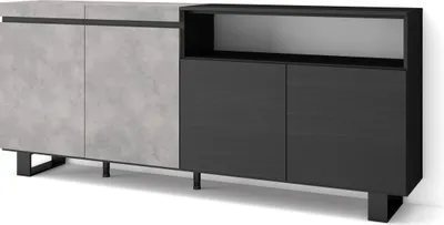 Immagine prodotto di COZY Credenza, Mobile, Cucina, 200x35x87cm, 4 Porte, Design industriale, Cemento