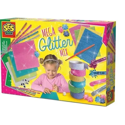 Obrázok produktu pre SES Creative Mega glitter handicraft set, Detská remeselná súprava, 5 rok / roky, Viacfarebný, 1 kusov