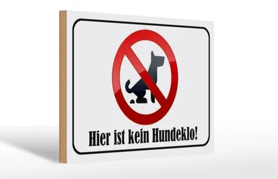 Produktbild von Holzschild Hinweis  Hier Kein Hundeklo, 30 x 20 cm, Holzschilder Tiere Achtung