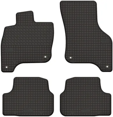 Produktbild von Gummimatten passend für VW eGolf (ab 2014) Gummi Fußmatten Satz Schwarz + Stopper