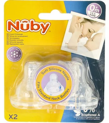 Productafbeelding van Nuby Siliconen Speen 3-Standen (2 stuks)