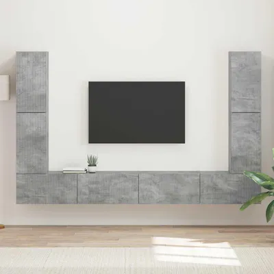 Immagine prodotto di Maison Exclusive - Set di mobili TV, 8 pezzi, grigio cemento, pannello di legno