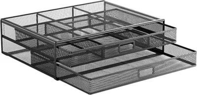Image de APT DA463 Organisateur de bureau avec 2 tiroirs, noir