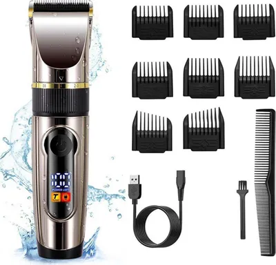 Produktbild von INF Wiederaufladbare Haarschneidemaschine - Grau, LED, Wasserdicht, Keramikklinge