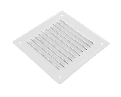 Produktbild von Adgo, Lüftungsgitter 20x20 cm mit Insektenschutz Flach, aus Edelstahl, Weiß