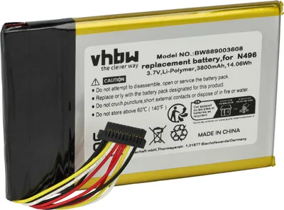 Produktbild von vhbw Akku Ersatz für Magellan N496 für GPS Navigation Navi (3800 mAh, 3,7 V, Li-Polymer)
