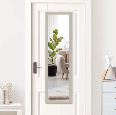 Produktbild von Hängespiegel 38x130 cm Licht Holz MDF Rahmen Unbreakable Glas