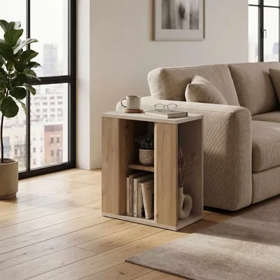 Produktbild von Skye Decor, Hochwertiger Beistelltisch (3 Stück), Saphir-Eiche, 100% Melamin | 12345
