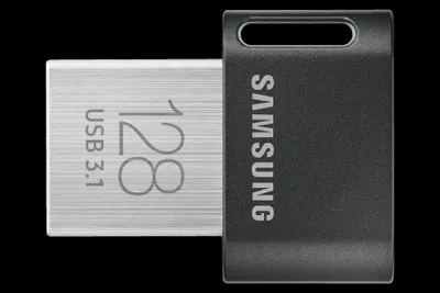 Produktbild von Samsung MUF-128AB, 128 GB, USB Typ-A, 3.2 Gen 1 (3.1 Gen 1), 400 MB/s, Ohne Deckel, Grau, Silber