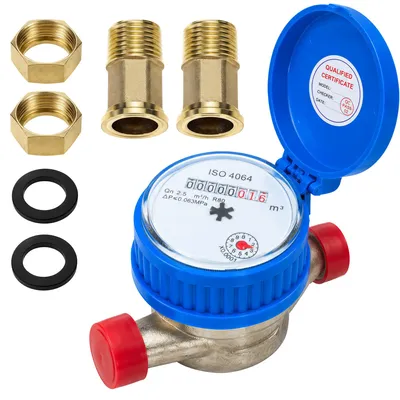 Wasseruhr Garten 1/2 Zoll, 15 mm, 0-30 °C, 1,5 m³/h
