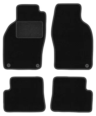 Obrázok produktu pre Velúrové autokoberce pre: Saab 9-3 I 1998-2003 (kabriolet) – sada 4 ks, čierne, na mieru – Wielganizator LUX
