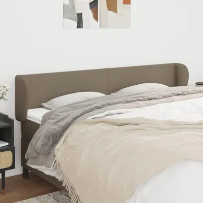 Image de Tête de lit avec oreilles taupe 183x23x78/88 cm Tissu