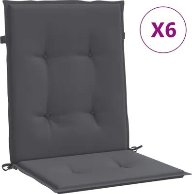 Immagine prodotto di vidaXL Cuscini per sedie da giardino per schienale basso 6 pz. Antracite