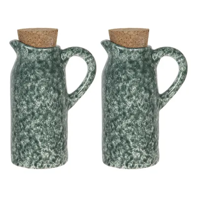 Obrázok produktu pre Clayre & Eef olej a ocot sada 2 ks 8x6x14 cm zelená keramika