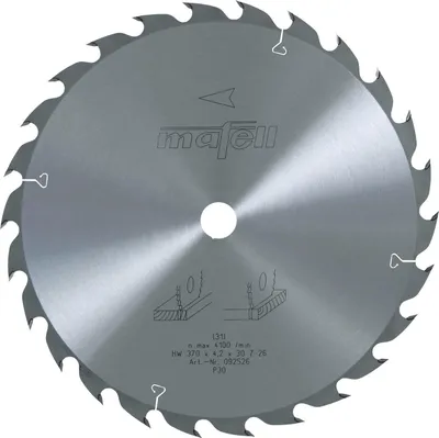 Produktbild von Mafell Sägeblatt-HM 370 x 2,2/4,2 x 30 mm, Z 26, WZ | 092526