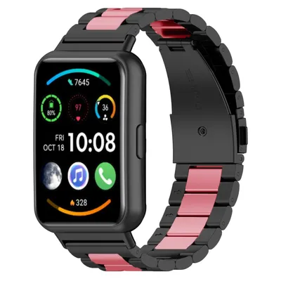 Image de Bracelet pour montre connectée Huawei Watch Fit 5 4 / 5 4 Pro en métal avec fermoir en acier inoxydable