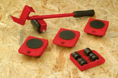 Produktbild von 5-teiliges Möbel-Transportroller-Set mit 2 Transportrollern - Tragkraft je 150 kg