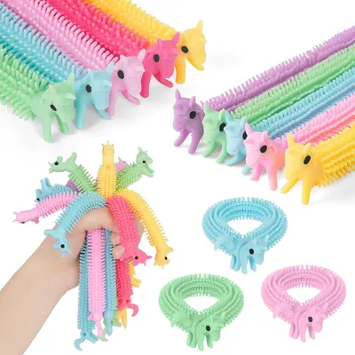 Zdjęcie produktu dla Zabawka Ainiv Unicorn Stretchy String Toy 10 Pack Stress Relief Fidget Toy