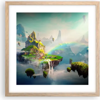 Produktbild von Gerahmtes Poster - Rahmen in heller Eiche - Abstraktion Natur - 40x40 cm - Wand Bild - Wanddeko - Wandbilder - Wandposter - Bilderrahmen - Bilder - Kunstdruck - Wandbild - P2NAC40x40-3469