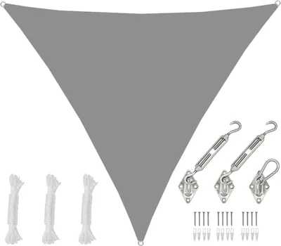 Image de 3x3x3 Voile d'ombrage triangulaire étanche - Kit voile d'ombrage avec fixation