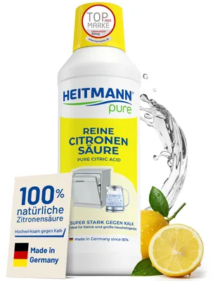 Produktbild von HEITMANN pure Reine Citronensäure 500 ml | Effektiver Kalkentferner in Küche & B