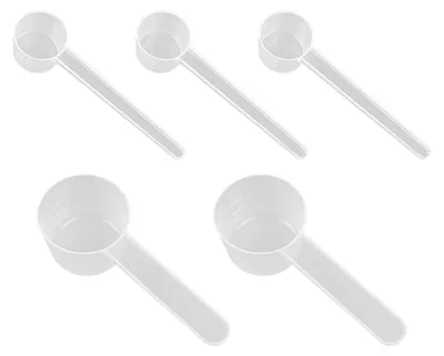 Messlöffel-Set, 5-teilig, transparent, Kunststoff, für Gramm & ml