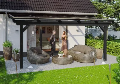 Produktbild von Terrassenüberdachung SKAN HOLZ Ancona 541 x 250 cm anthrazit