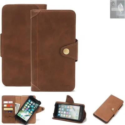 Produktbild von K-S-Trade Handyhülle kompatibel mit OnePlus Ace 3 Schutz Hülle Walletcase Bookstyle Tasche Case Handytasche Wallet Flipcase Cover PolyurethanBraun (1x)