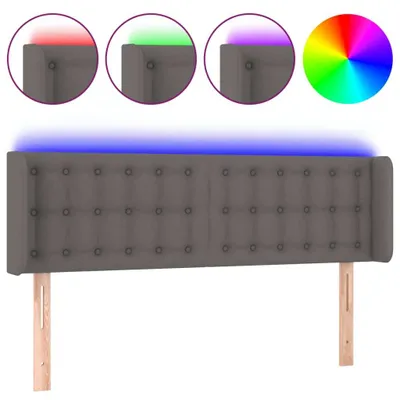 Immagine prodotto di vidaXL Testiera LED grigia 147x16x78/88 cm Pelle finta