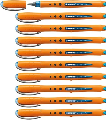 Produktbild von Tintenroller - STABILO worker+ - medium - 10er Pack - blau