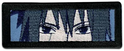 Obrázek produktu pro Comercial Mercera Naruto Sasuke Uchiha Manga Anime - záplata, nažehlovací, nažehlovací záplata, nášivka, záplata, k nažehlení, velikost: 2,9 x 7,4 cm