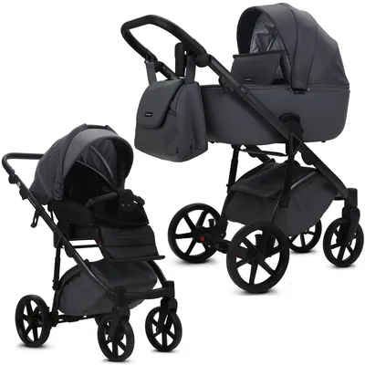 Produktbild von Knirpsenland Lifetime 2.0 Kombi Kinderwagen mit Babywanne und Sportwagenaufsatz 2in1 Grau