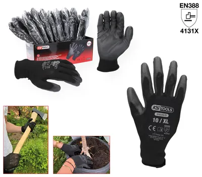 Obrázok produktu pre KS TOOLS Mikro rukavice z jemného úpletu, čierne, 10, 12 párov ( 310.0475 )
