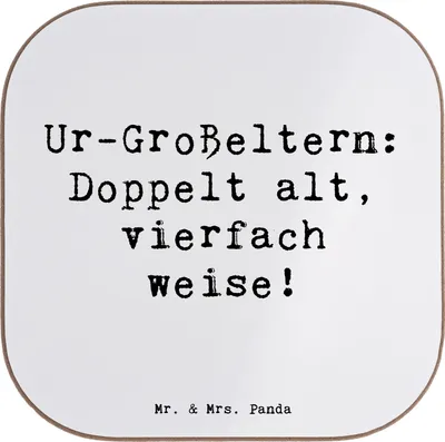 Produktbild von Mr. & Mrs. Panda Personalisierte Glasuntersetzer Ur-Großeltern Weisheit - Weiß - Geschenk, Ahnen, Familie, Personalisierter Untersetzer, personalisiert, Verwandte, Liebe