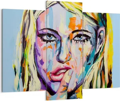 Produktbild von Bild auf Leinwand - Leinwandbild - Öl Malerei Porträt Frau - 130x100cm - Wand Bild - Wanddeko - Leinwanddruck - Bilder - Kunstdruck - Wanddekoration - Leinwand bilder - Wandkunst - CB130x100-2904