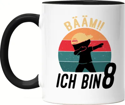 Produktbild von Dabbing Geburtstagstasse 8 Jahre Jungs 8. Geburtstag Lustig Tasse Schwarz Jungen Acht